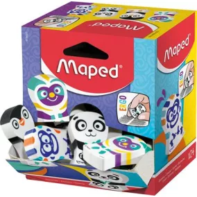   Radír display, vegyes minták, MAPED "Ergo Fun Multicolor"