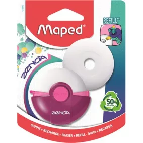   Radír, műanyag tokos, utántöltővel, MAPED "Zenoa", vegyes színek