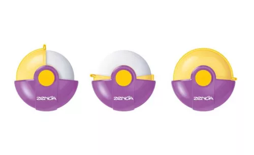 Radír, műanyag tokos, utántöltővel, MAPED "Zenoa", vegyes színek