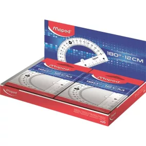   Szögmérő, műanyag 180°-os kínáló dobozos MAPED "Essentials"