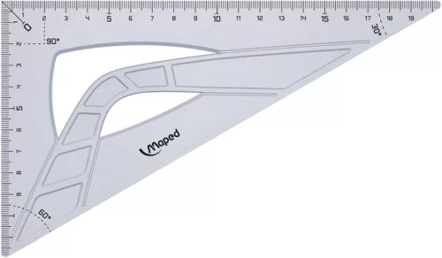Háromszög vonalzó, műanyag, 60°, 20 cm, MAPED "Geometric"