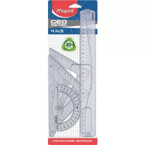   Vonalzókészlet, műanyag, 4 darabos, MAPED "Geometric"