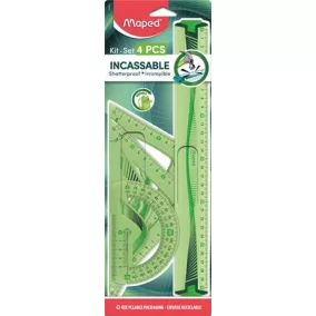   Vonalzókészlet, műanyag, hajlítható, 4 darabos, MAPED "Flex"