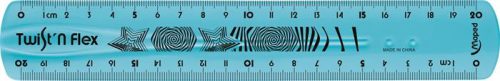 Vonalzó, műanyag, törhetetlen, 20 cm, MAPED "Twist'n Flex"