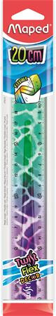 Vonalzó, műanyag, törhetetlen, 20 cm, MAPED "Twist'n Flex Decor Animals", vegyes színek