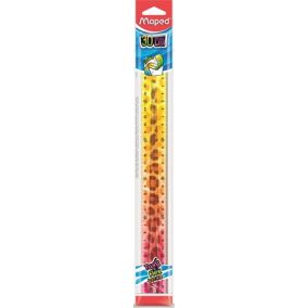   Vonalzó, műanyag, törhetetlen, 30 cm, MAPED "Twist'n Flex Decor Animals", vegyes színek