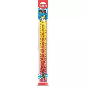   Vonalzó, műanyag, törhetetlen, 30 cm, MAPED "Twist'n Flex Decor Animals", vegyes színek
