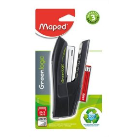   Tűzőgép, 24/6, 26/6, 20 lap, MAPED "Greenlogic Half-Strip"