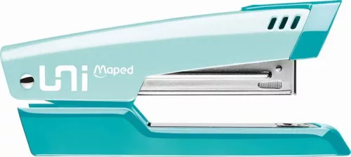 Tűzőgép, 24/6, 26/6, 20 lap, MAPED "Universal Metal Half-Strip Pastel", pasztell türkiz