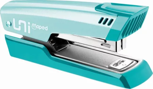 Tűzőgép, 24/6, 26/6, 20 lap, MAPED "Universal Metal Half-Strip Pastel", pasztell türkiz