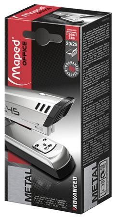 Tűzőgép, 24/6, 26/6, 20 lap, MAPED "Advanced Half-Strip", szürke