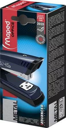 Tűzőgép, 24/6, 26/6, 20 lap, MAPED "Advanced Half-Strip", sötétkék