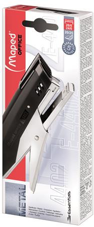 Tűzőgép, kézi, 24/6, 26/6, 20 lap, MAPED "Essentials", fekete