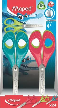 Olló display, iskolai, 13 cm, MAPED "Essentials Pulse", vegyes színek