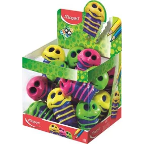   Hegyező display, kétlyukú, tartályos, MAPED "Croc Croc", kukac, vegyes színek