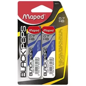   Grafitbél, 0,7 mm, HB, 2x12 szálas, MAPED "Black Peps"