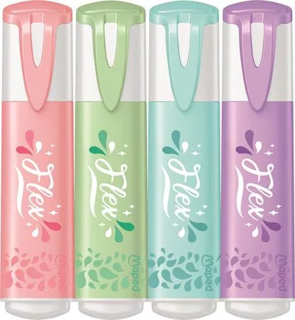 Szövegkiemelő készlet, 1-5 mm, MAPED "Fluo Peps Flex Pastel", pasztell szín, vegyes készletek