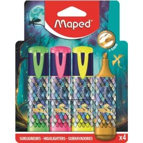   Szövegkiemelő készlet, 1-5 mm, MAPED „Dragon sárkány”, 4 különböző szín