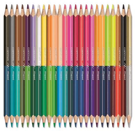 Színes ceruza készlet, háromszögletű, kétvégű, MAPED "Color'Peps Duo", 48 különböző szín
