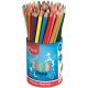 Színes ceruza készlet, háromszögletű, ceruzatartó, MAPED "School Peps"