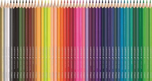 Színes ceruza készlet, háromszögletű, fém doboz, MAPED "Color'Peps Star", 48 különböző szín