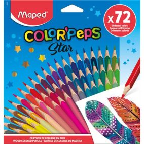   Színes ceruza készlet, háromszögletű, MAPED "Color'Peps Star", 72 különböző szín