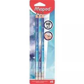   Grafitceruza radírral, HB, háromszögletű, MAPED "Arctic jégvilág", 6 db