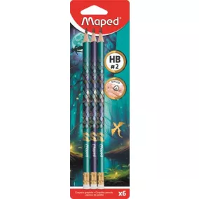   Grafitceruza radírral, HB, háromszögletű, MAPED "Dragon sárkány", 6 db