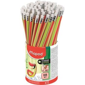   Írástanuló grafitceruza radírral, ceruzatartó, HB, háromszögletű, MAPED "Kidy Learn", 72 darab