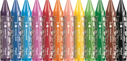 Zsírkréta, vastag, MAPED "Jungle Fever", 12 különböző színben