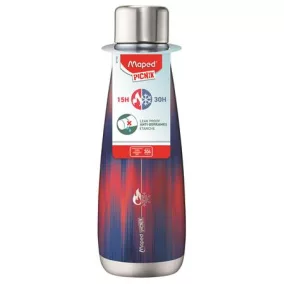   Termosz, duplafalú, 500 ml, rozsdamentes acél, MAPED PICNIK "Concept Adult", kék-piros nyomat