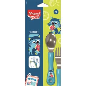   Evőeszközkészlet, fém, szövet tok, MAPED PICNIK "Concept Miniz", mosómedve