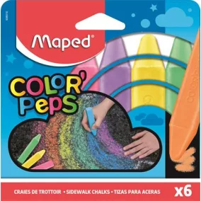   Aszfaltkréta, MAPED "Color'Peps", 6 különböző szín