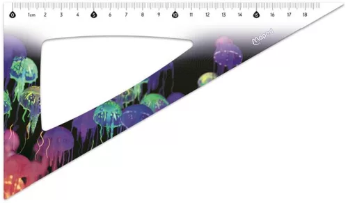 Vonalzókészlet, műanyag, 4 darabos, MAPED "Deepsea Paradise"