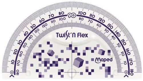 Vonalzókészlet, műanyag, törhetetlen, 3 darabos, MAPED "Pixel Party Twist'n Flex"