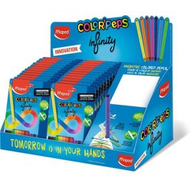   Színes ceruza display, karton, asztali, MAPED "Color'Peps INFINITY", feltöltött