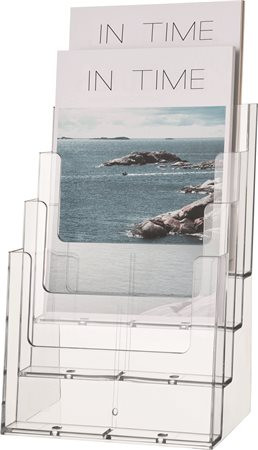 Prospektustartó, asztali és fali, A5, 4 rekeszes, HELIT