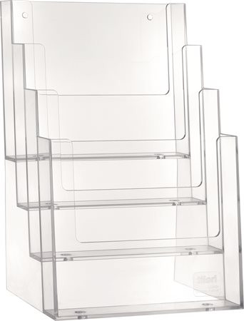 Prospektustartó, asztali és fali, A5, 4 rekeszes, HELIT