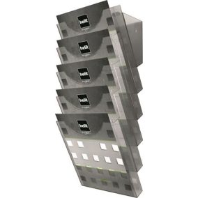   Katalógustartó, fali kiegészítővel, A4, 5 rekeszes, HELIT