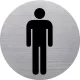 Információs tábla, rozsdamentes acél, HELIT, férfi mosdó