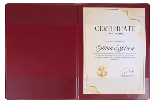 Oklevéltartó, plüss, A5, VICTORIA OFFICE, vegyes