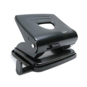   Lyukasztó, kétlyukú, 25 lap, fém, RAPESCO "825", fekete