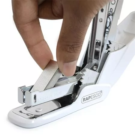 Tűzőgép, 24/6, 26/6, 20 lap, könnyített tűzés, RAPESCO "X5-Mini Less Effort", világos rózsaszín