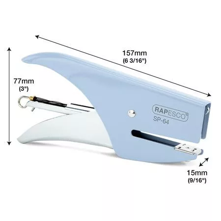 Tűzőgép, kézi, 21/4, 12 lap, RAPESCO "SP-64", kék