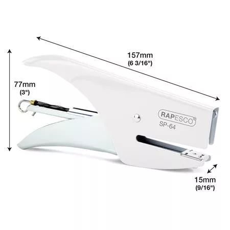 Tűzőgép, kézi, 21/4, 12 lap, RAPESCO "SP-64", fehér