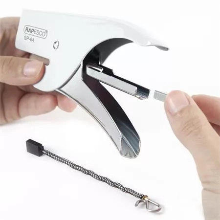 Tűzőgép, kézi, 21/4, 12 lap, RAPESCO "SP-64", fehér