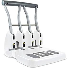   Lyukasztó, nagyteljesítményű, négylyukú, 150 lap, könnyített lyukasztás, RAPESCO "ECO P4400", fehér