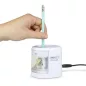   Hegyező, kétlyukú, asztali, elemes, USB töltővel, RAPESCO"PS12-USB", fehér