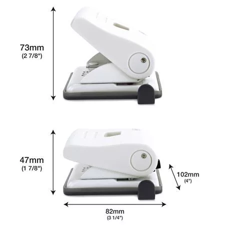 Lyukasztó, kétlyukú, 22 lap, RAPESCO "ECO", fehér
