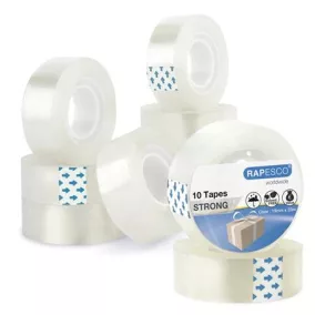 Ragasztószalag, 19 mm x 33 m, RAPESCO, 10 db,  áttetsző